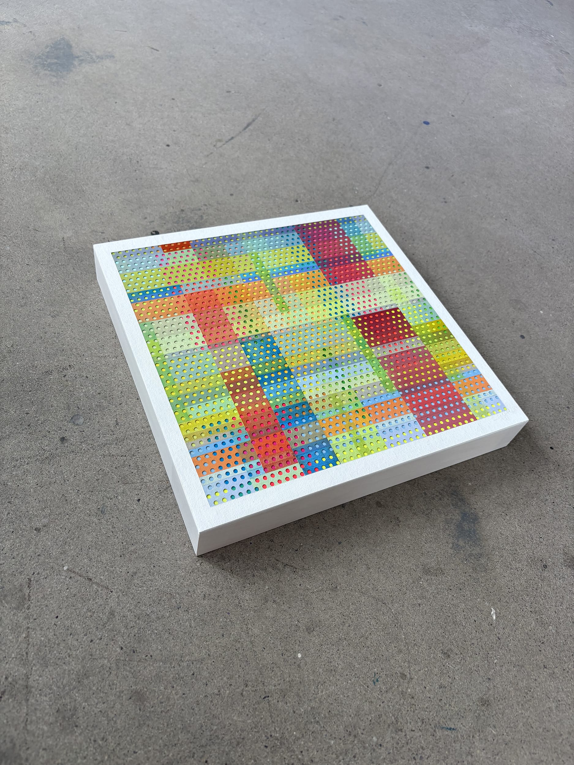 Patrick Déziel Oeuvre original - Techniques mixtes 12x12 Trame écossaise
