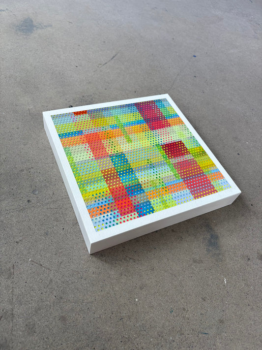 Patrick Déziel Oeuvre original - Techniques mixtes 12x12 Trame écossaise