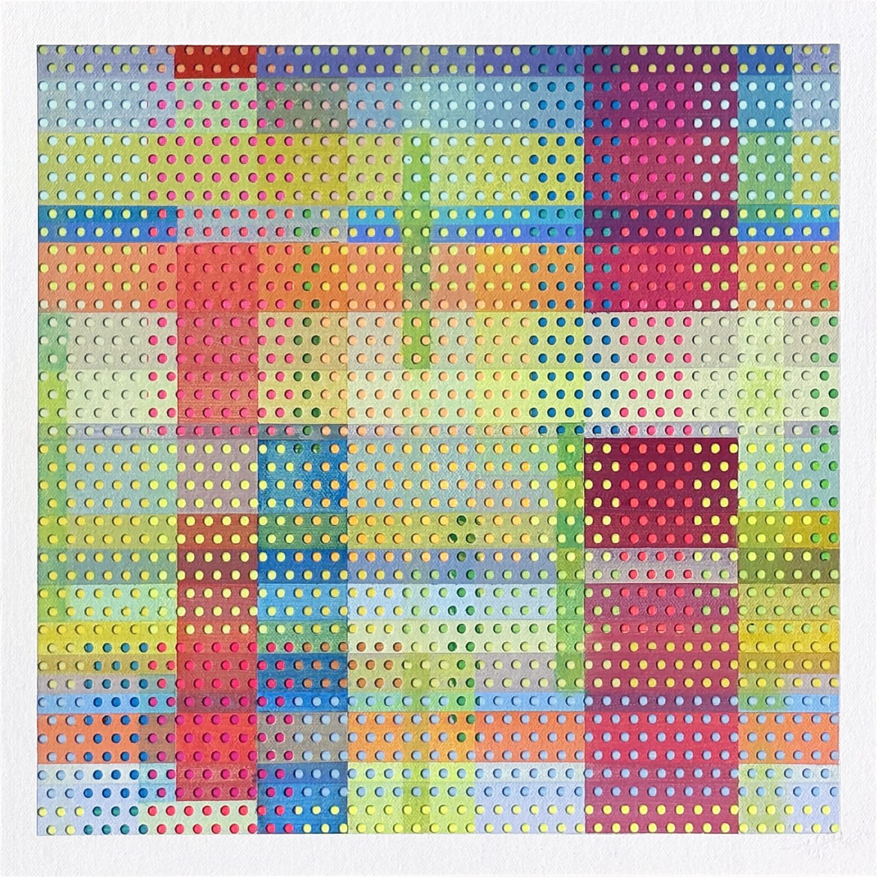 Patrick Déziel Oeuvre original - Techniques mixtes 12x12 Trame écossaise