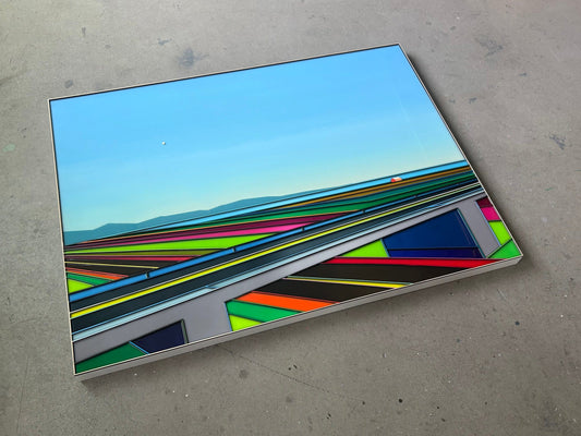 Patrick Déziel Oeuvre original - Techniques mixtes 36x48 Two Roads One Horizon