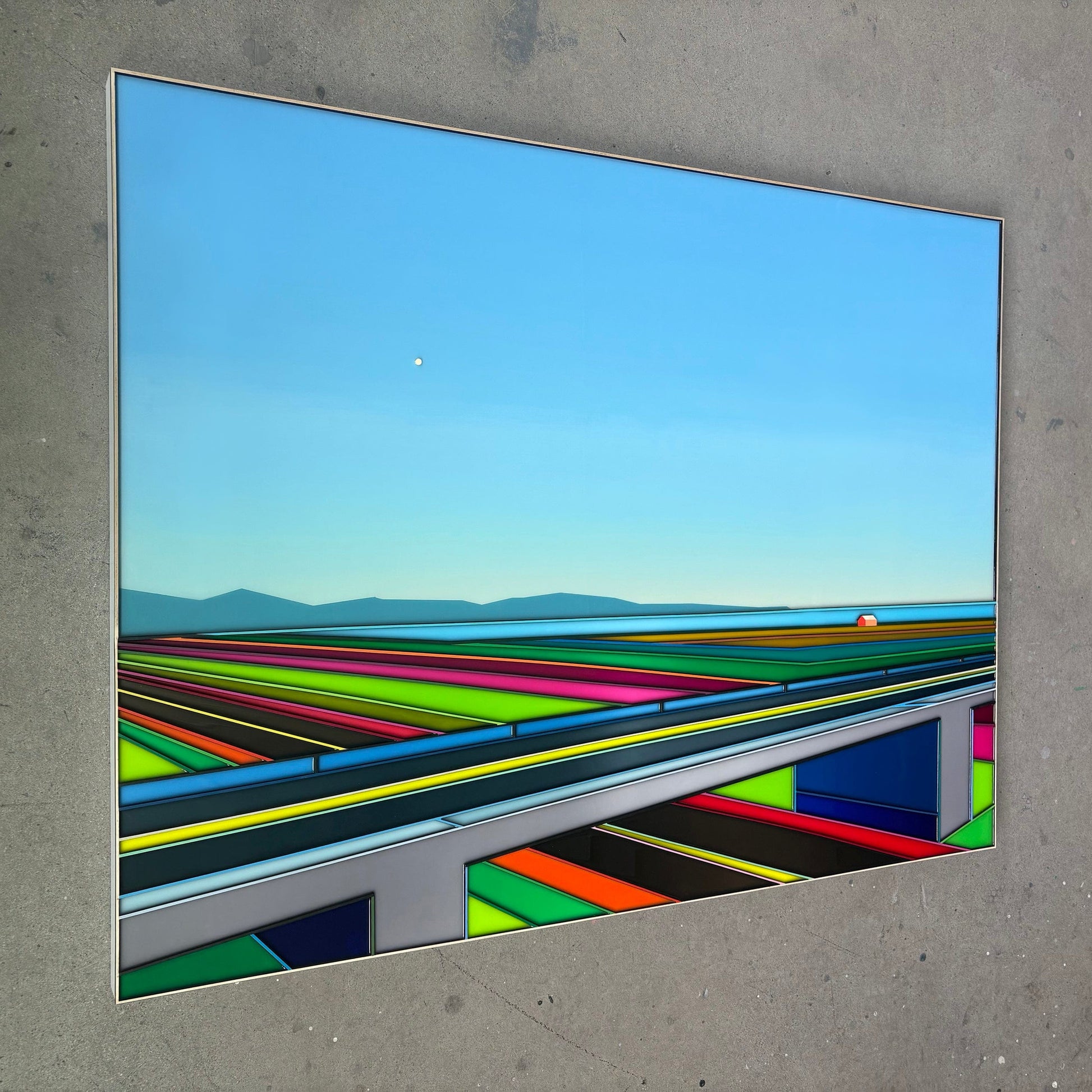 Patrick Déziel Oeuvre original - Techniques mixtes 36x48 Two Roads One Horizon
