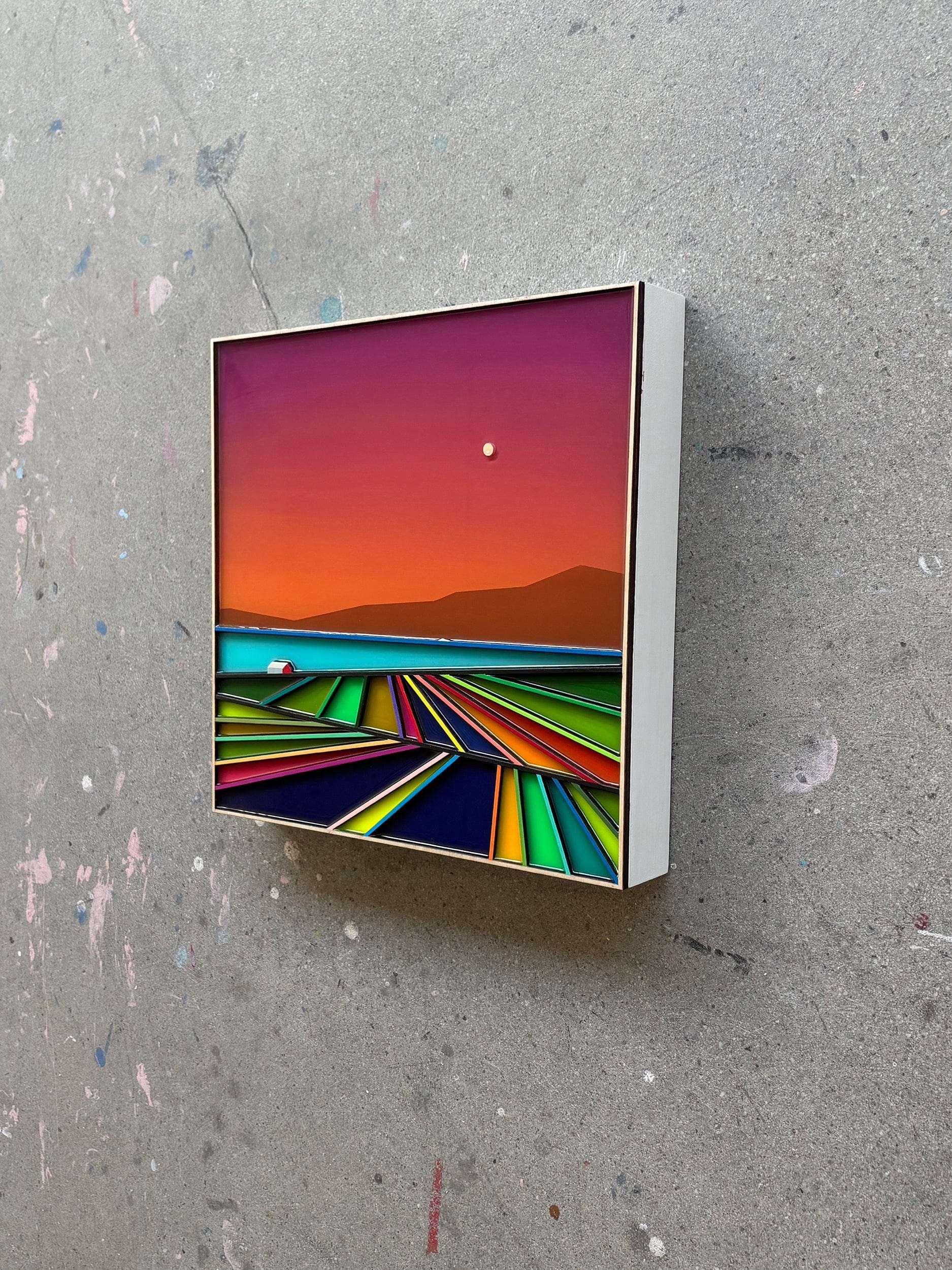 Patrick Déziel Oeuvre original - Techniques mixtes 12x12 Un été sans fin