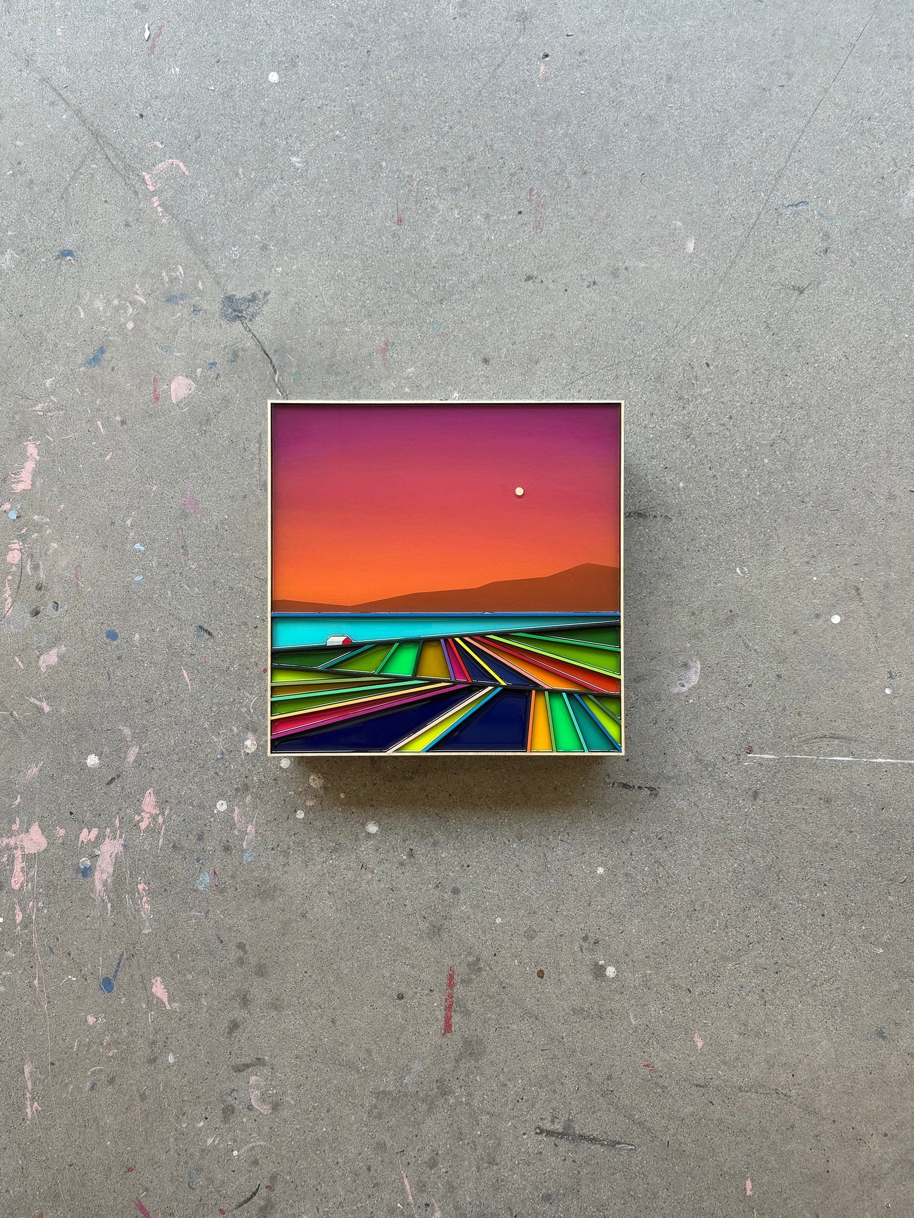 Patrick Déziel Oeuvre original - Techniques mixtes 12x12 Un été sans fin