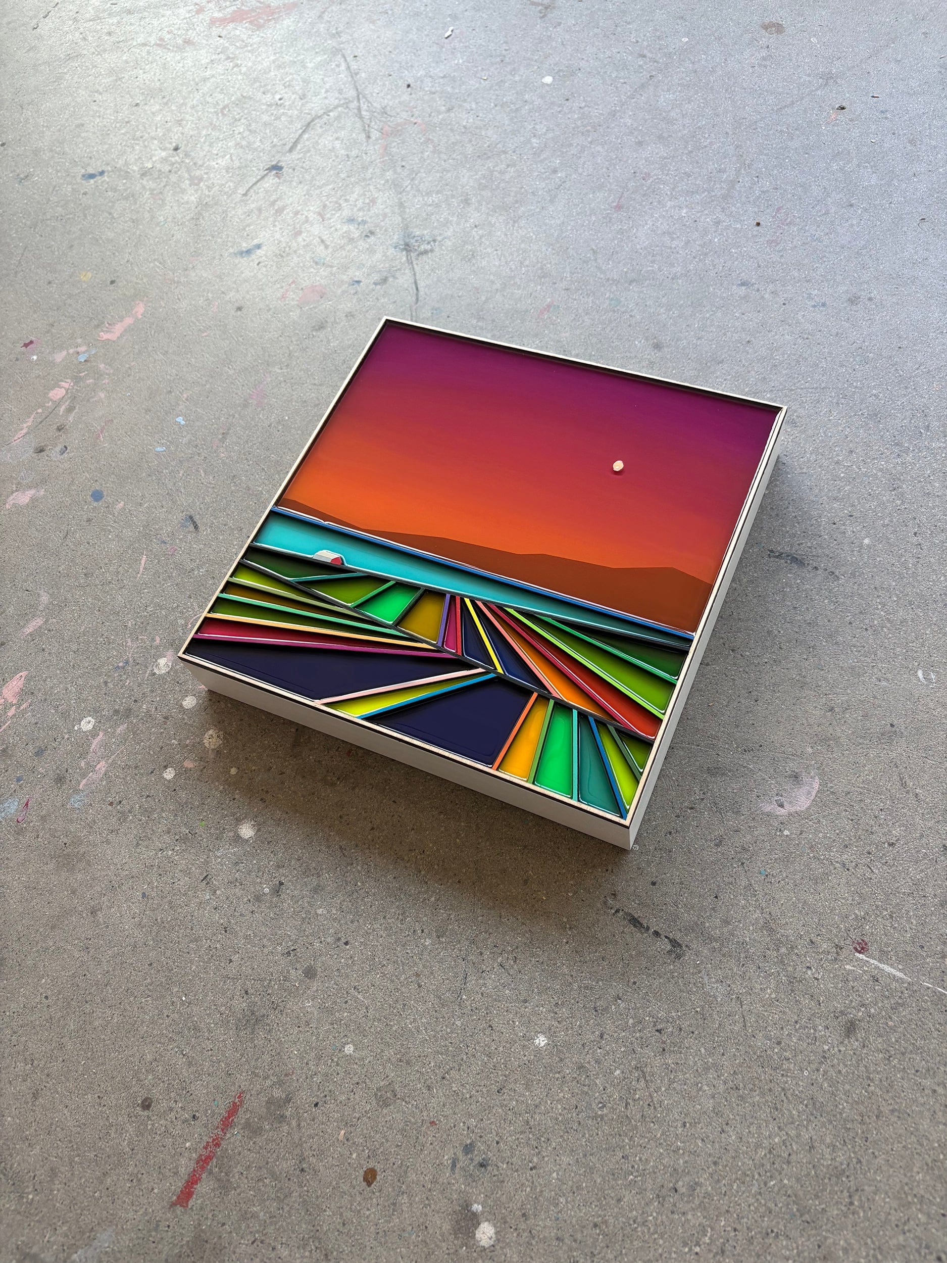 Patrick Déziel Oeuvre original - Techniques mixtes 12x12 Un été sans fin