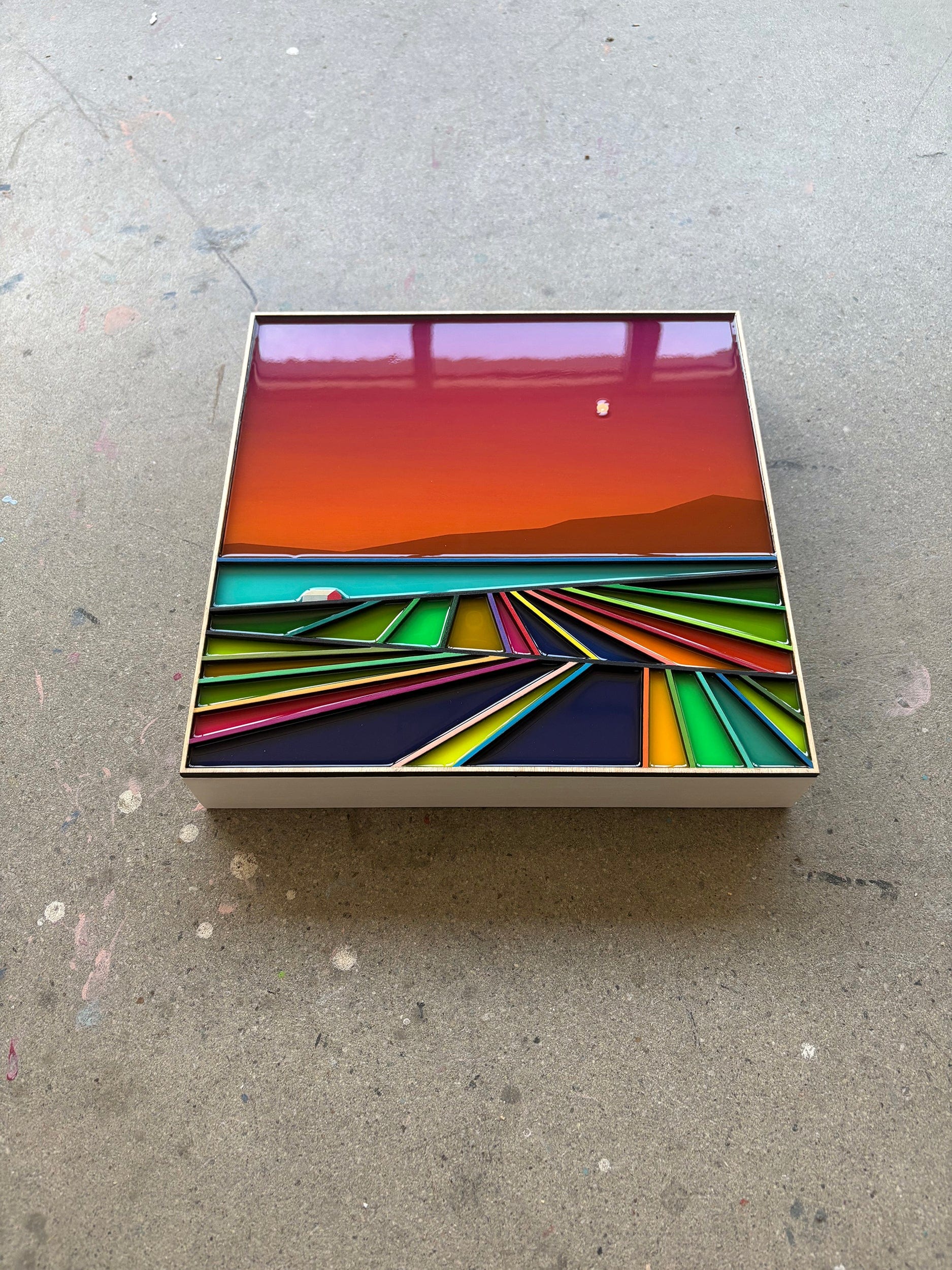 Patrick Déziel Oeuvre original - Techniques mixtes 12x12 Un été sans fin