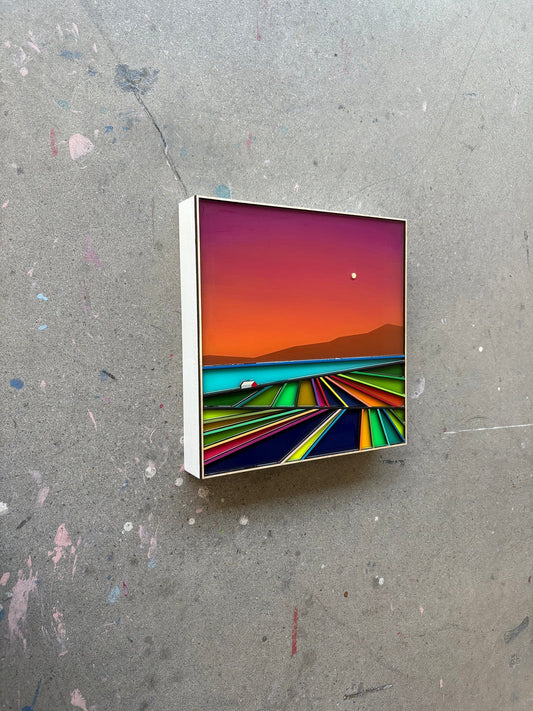 Patrick Déziel Oeuvre original - Techniques mixtes 12x12 Un été sans fin