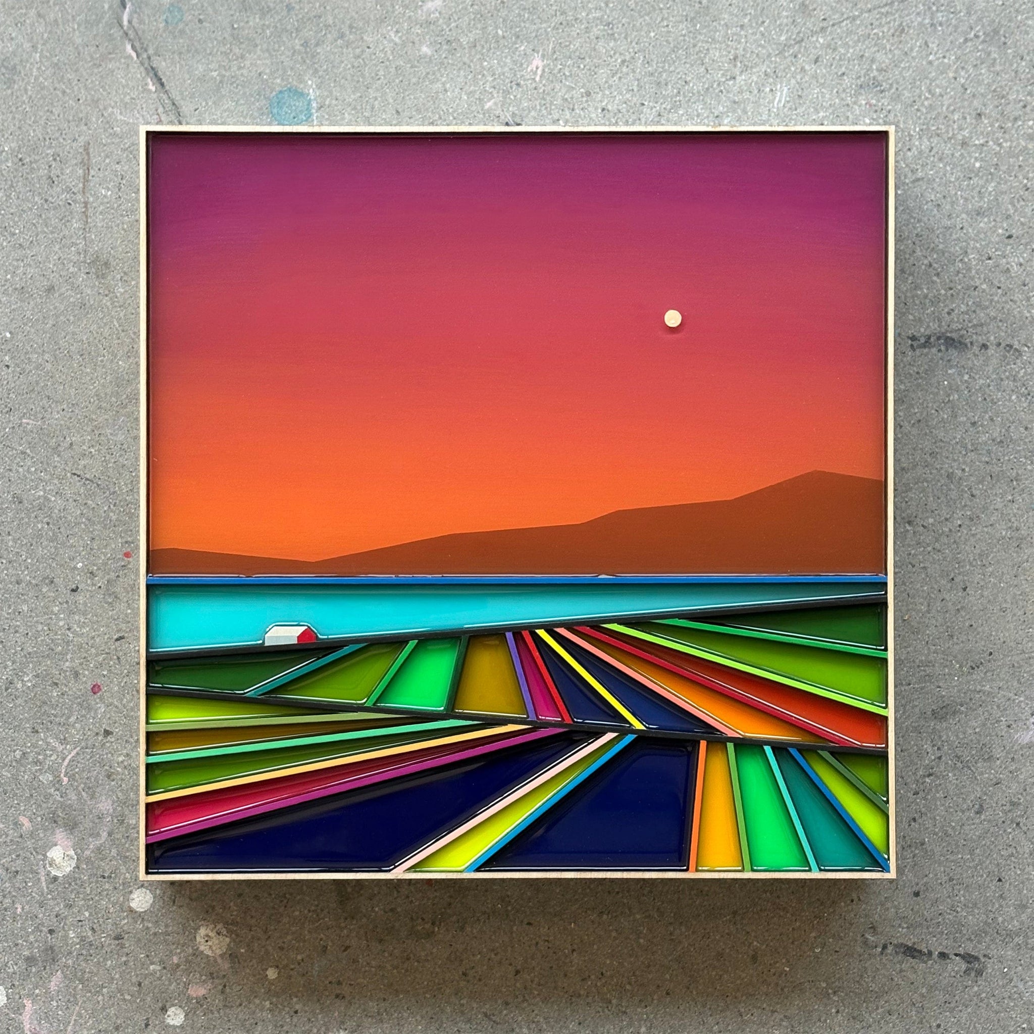 Patrick Déziel Oeuvre original - Techniques mixtes 12x12 Un été sans fin