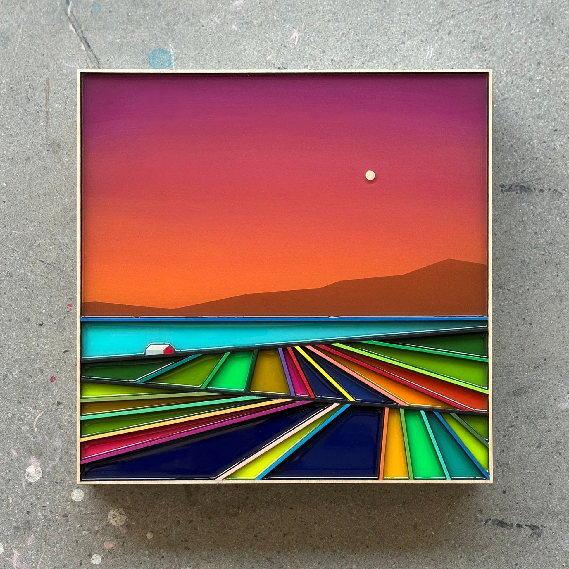 Patrick Déziel Oeuvre original - Techniques mixtes 12x12 Un été sans fin