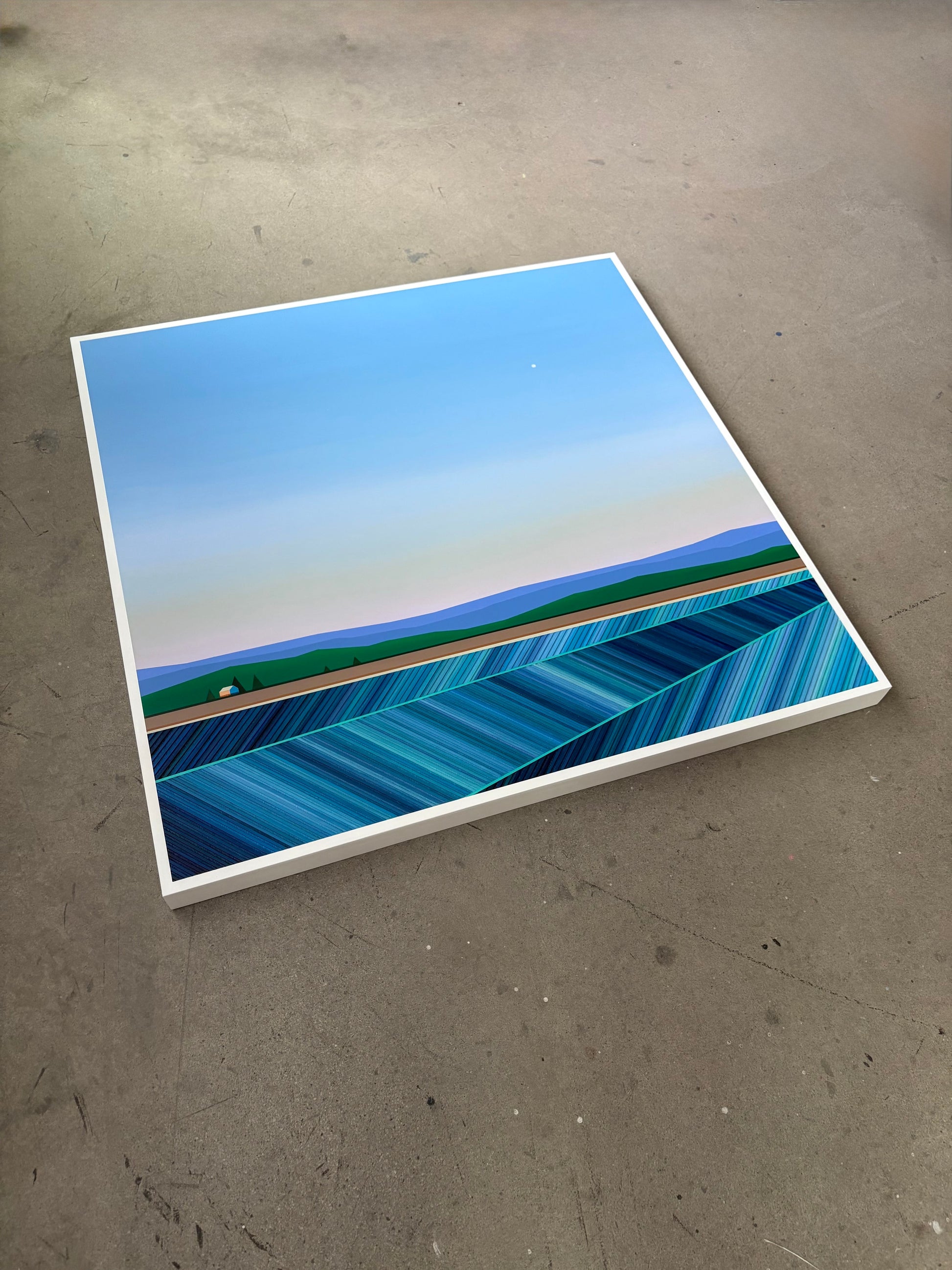 Patrick Déziel Oeuvre original - Techniques mixtes 36x36 Vagues de tempête