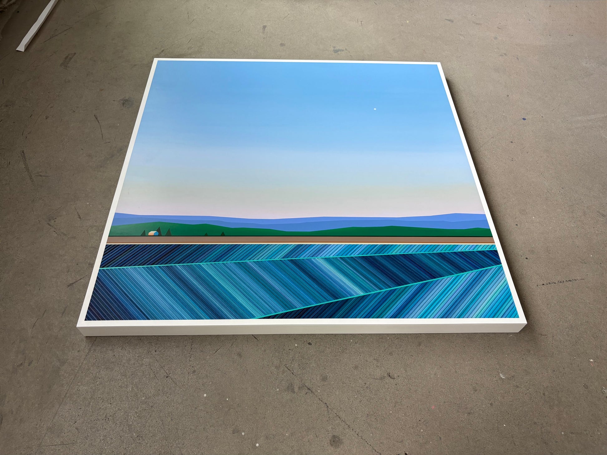 Patrick Déziel Oeuvre original - Techniques mixtes 36x36 Vagues de tempête