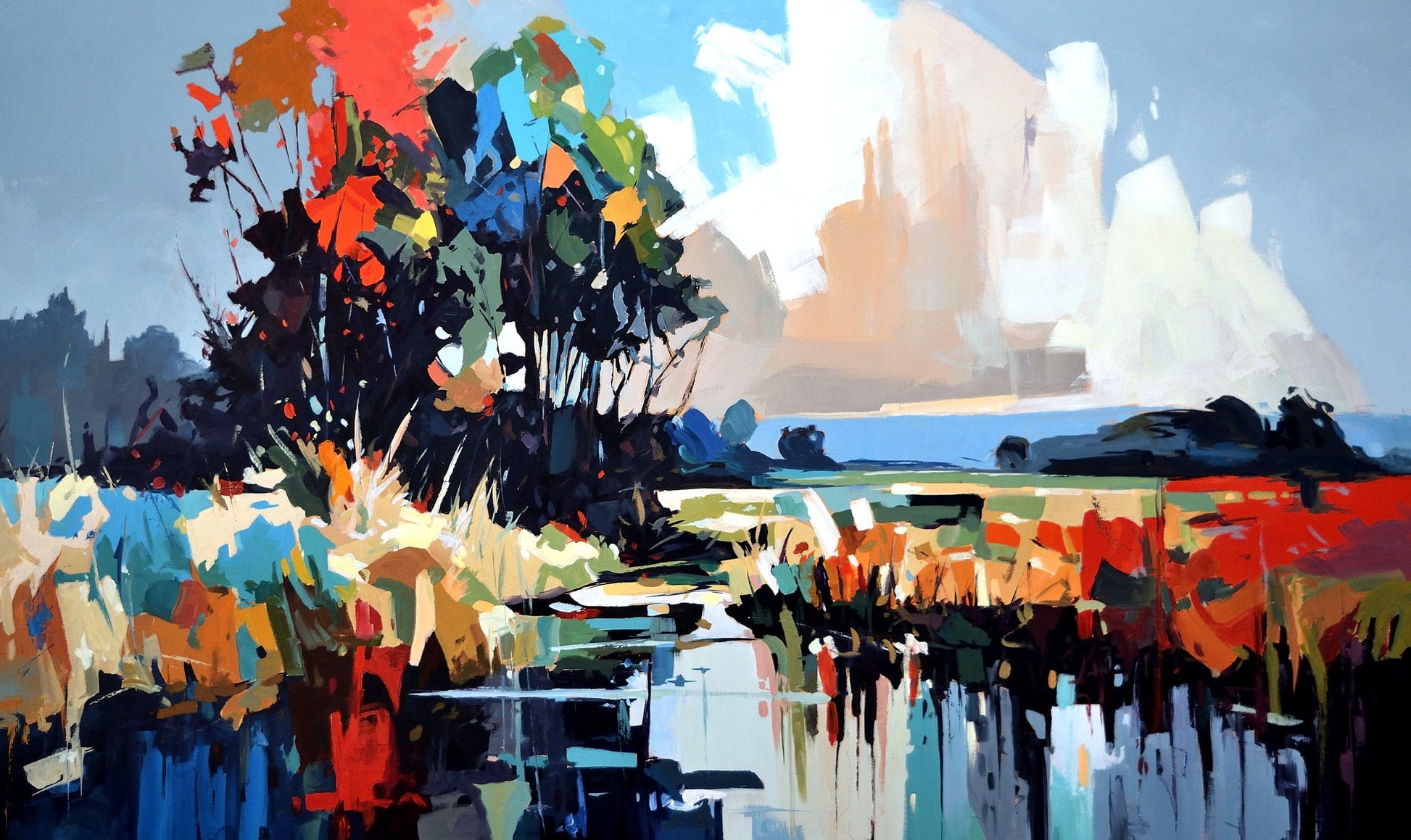 Robert Séguin Oeuvre original - Peinture 36x60 Arcadia 2514