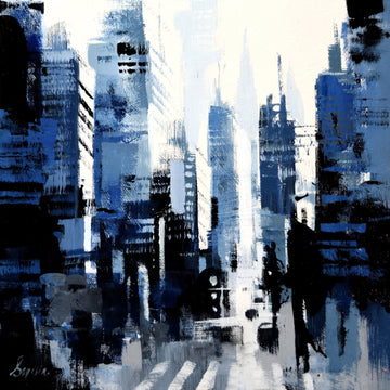 Robert Séguin Oeuvre original - Peinture 12x12 URBANIA 2210
