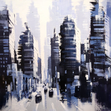 Robert Séguin Oeuvre original - Peinture 18x18 URBANIA 2215