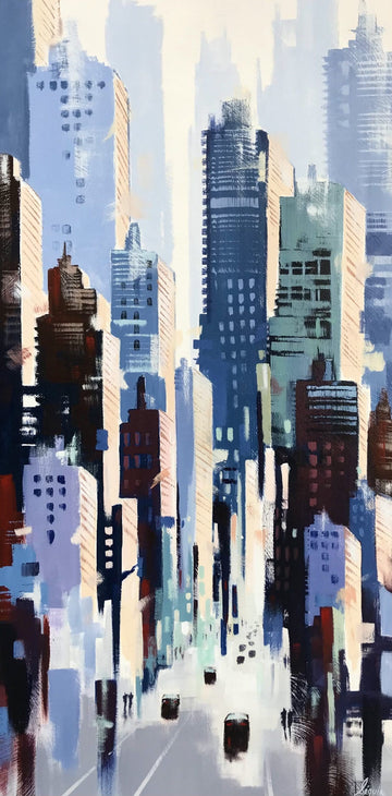 Robert Séguin Oeuvre original - Peinture 48x24 Urbania 231