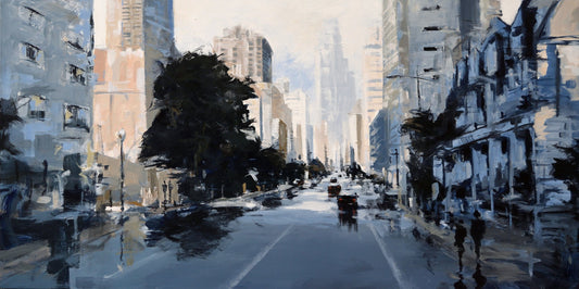 Robert Séguin Oeuvre original - Peinture 30x60 Urbania 2404