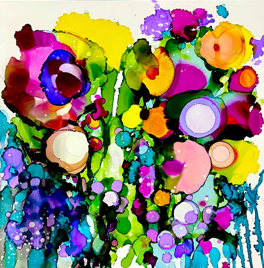 Stéphanie H. Oeuvre original - Peinture 12x12 À la printanière