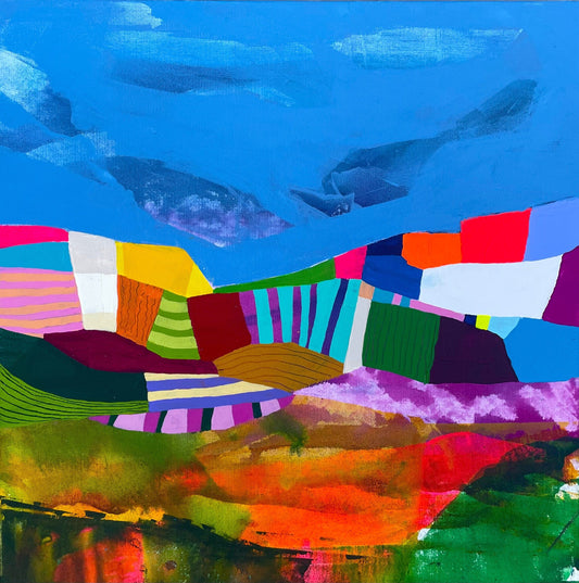 Stéphanie H. Oeuvre original - Peinture 24x24 Découvrir le monde