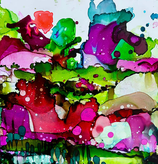 Stéphanie H. Oeuvre original - Peinture 12x12 Éclat de forêt