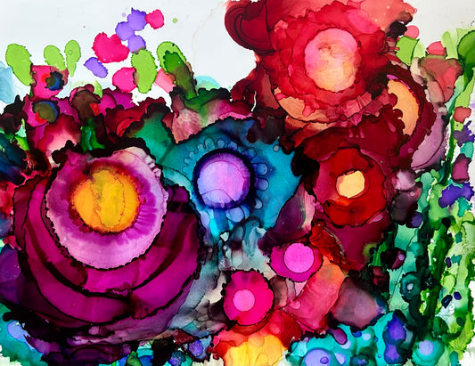 Stéphanie H. Oeuvre original - Peinture 10x8 Festivités