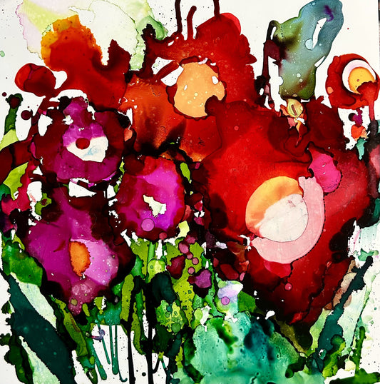 Stéphanie H. Oeuvre original - Peinture 12x12 Jamais deux sans toi