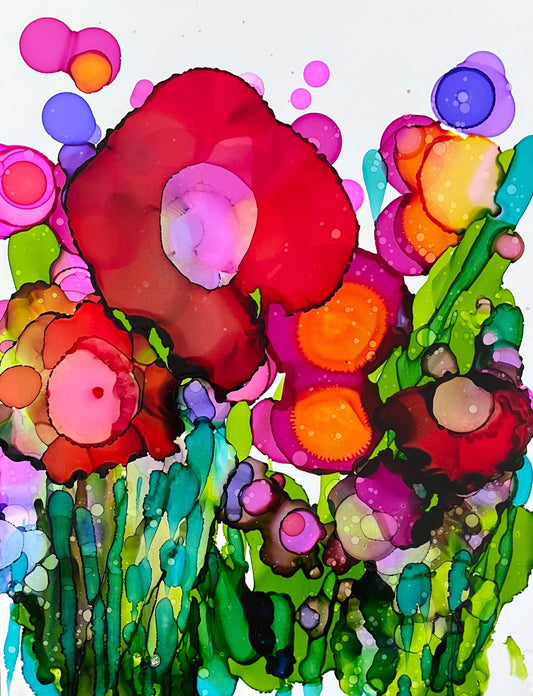 Stéphanie H. Oeuvre original - Peinture 11.5x8.5 L'abondance