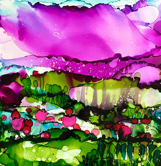 Stéphanie H. Oeuvre original - Peinture 12x12 La belle saison