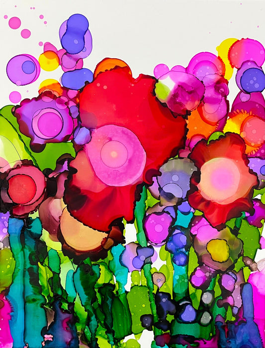 Stéphanie H. Oeuvre original - Peinture 11.5x8.5 Le renouveau