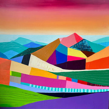 Stéphanie H. Oeuvre original - Peinture 40x40 Les sommets