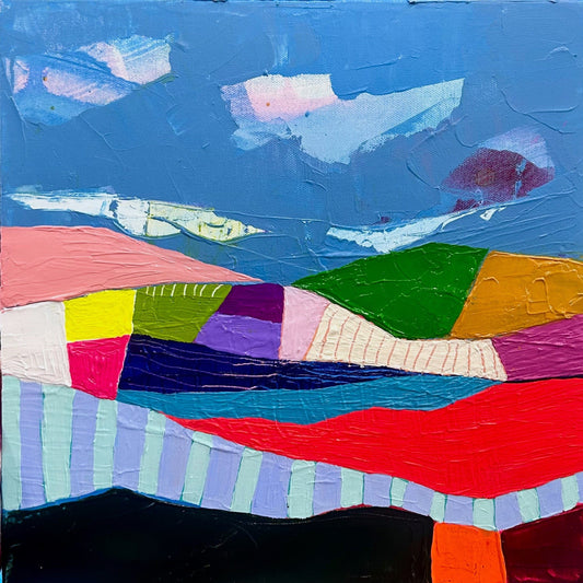 Stéphanie H. Oeuvre original - Peinture 12x12 Mettre un pied devant l'autre