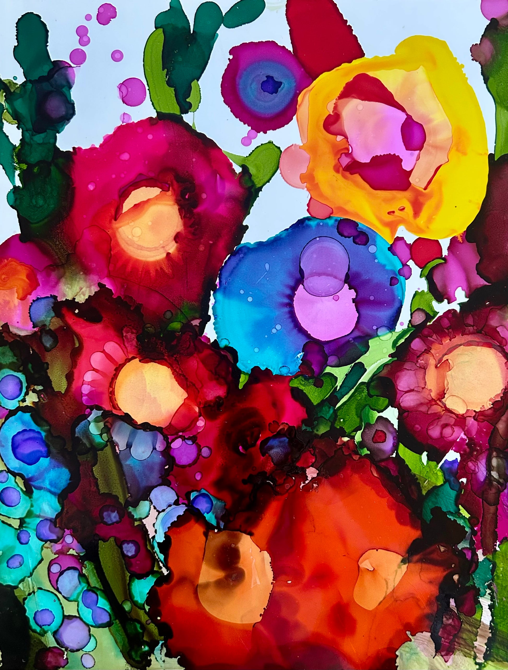 Stéphanie H. Oeuvre original - Peinture 10x8 Orange fiesta