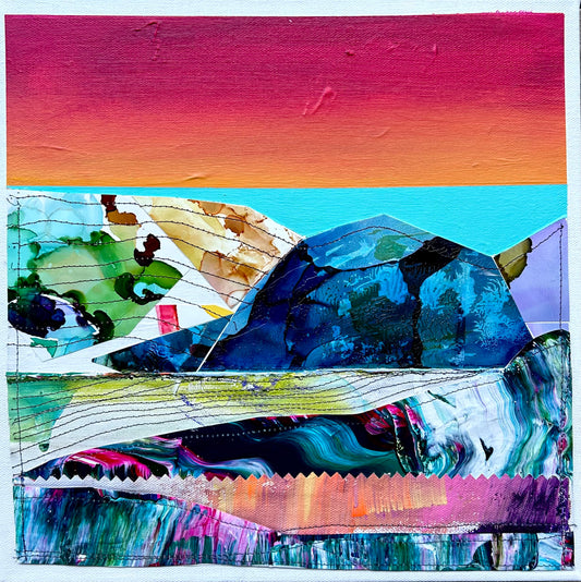 Stéphanie H. Oeuvre original - Peinture 12x12 Prendre le large