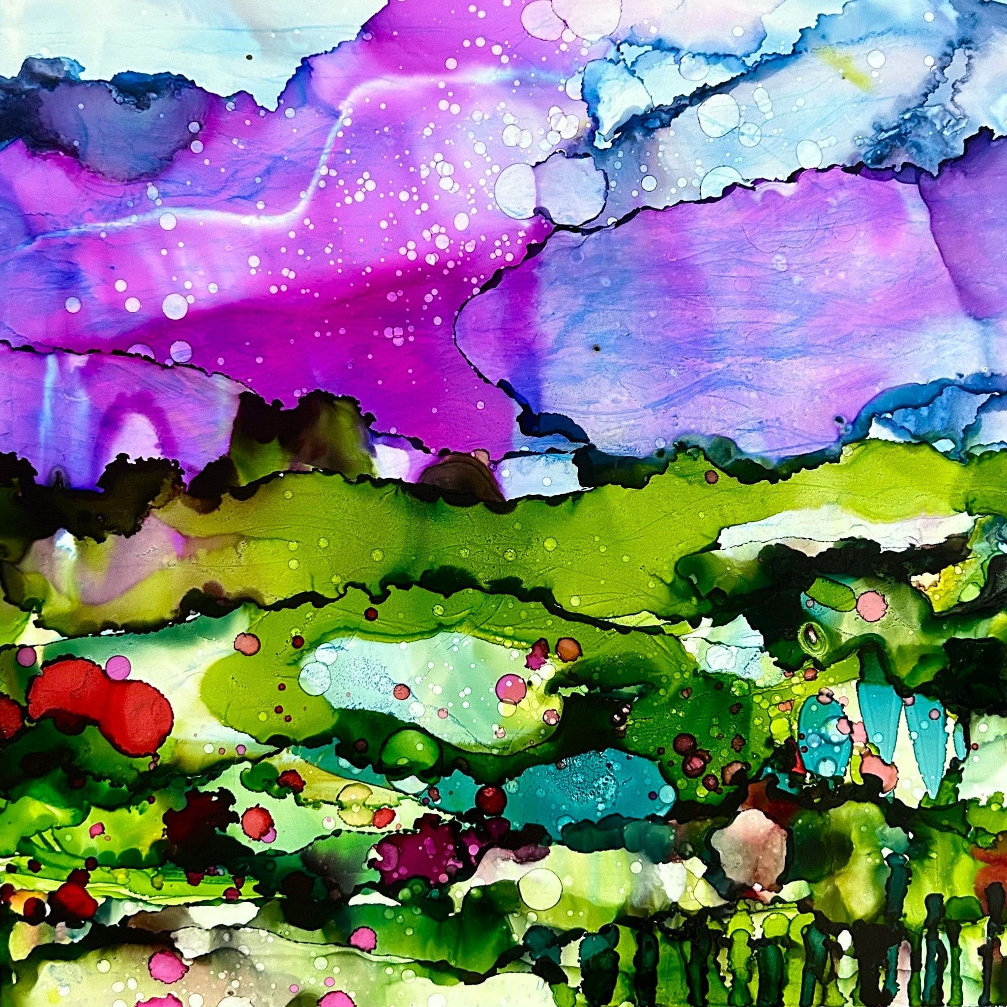 Stéphanie H. Oeuvre original - Peinture 12x12 Près de la berge