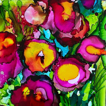 Stéphanie H. Oeuvre original - Peinture 12x12 Un vent de jeunesse