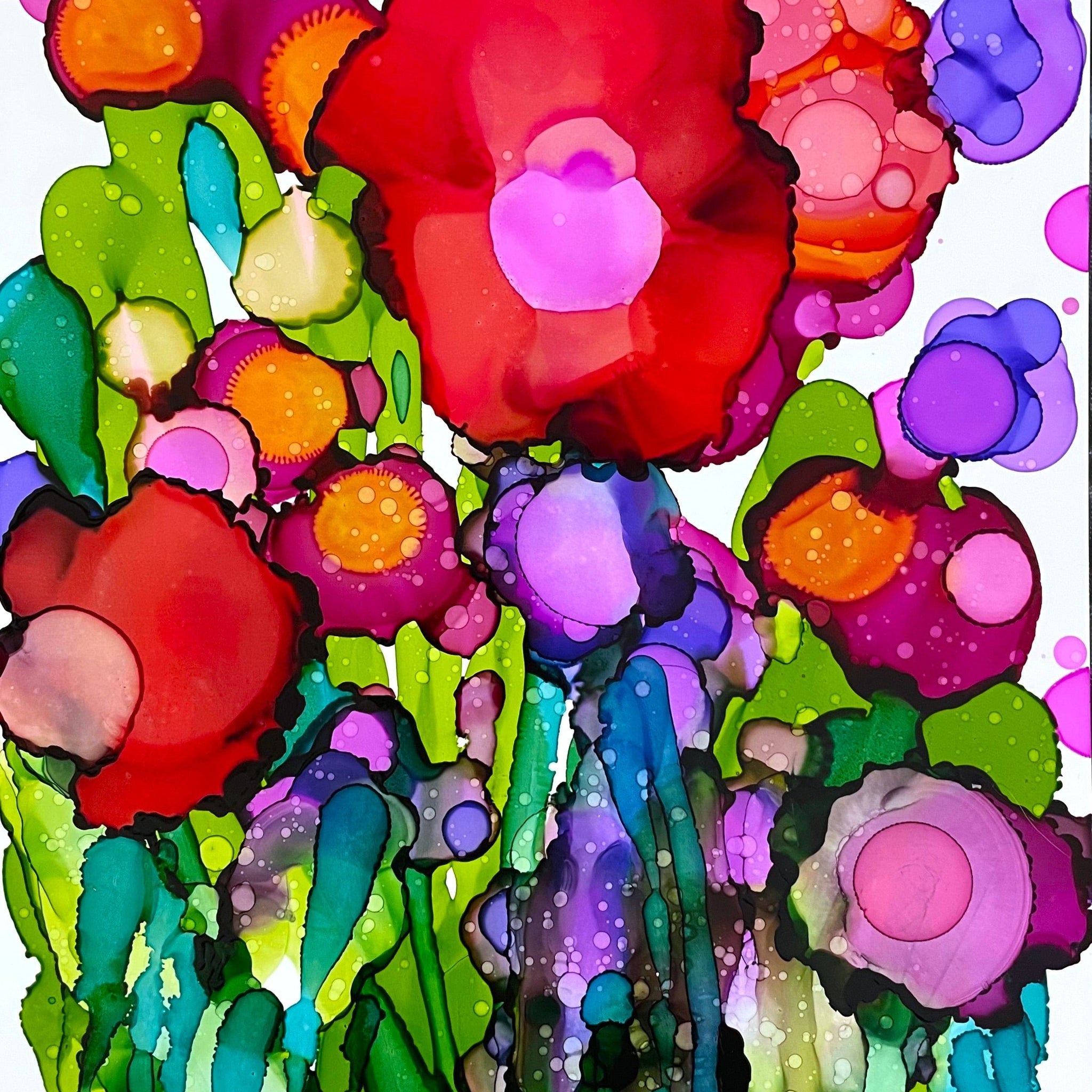 Stéphanie H. Oeuvre original - Peinture 11.5x8.5 V'là le printemps