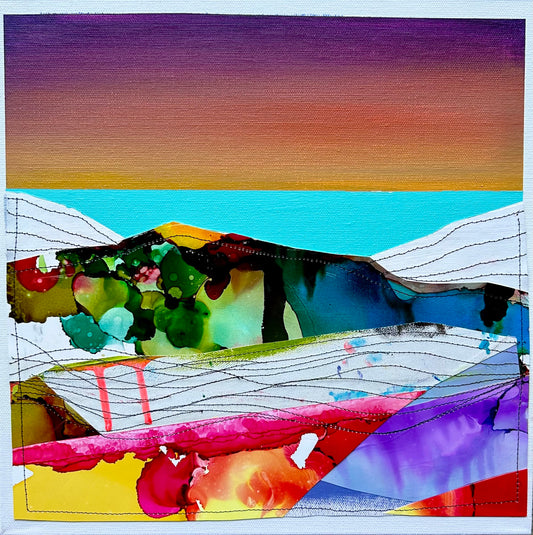 Stéphanie H. Oeuvre original - Peinture 12x12 Vers l'horizon