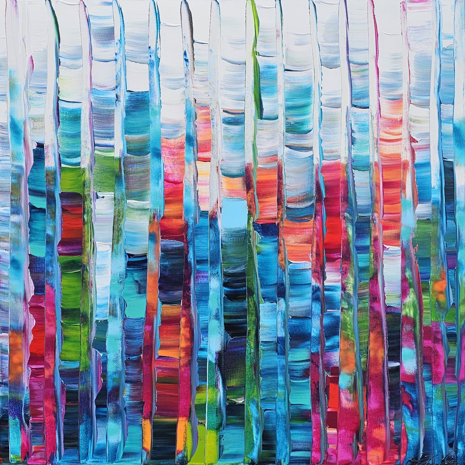 Stéphanie Rivet Oeuvre original - Peinture 36x36 A New Adventure