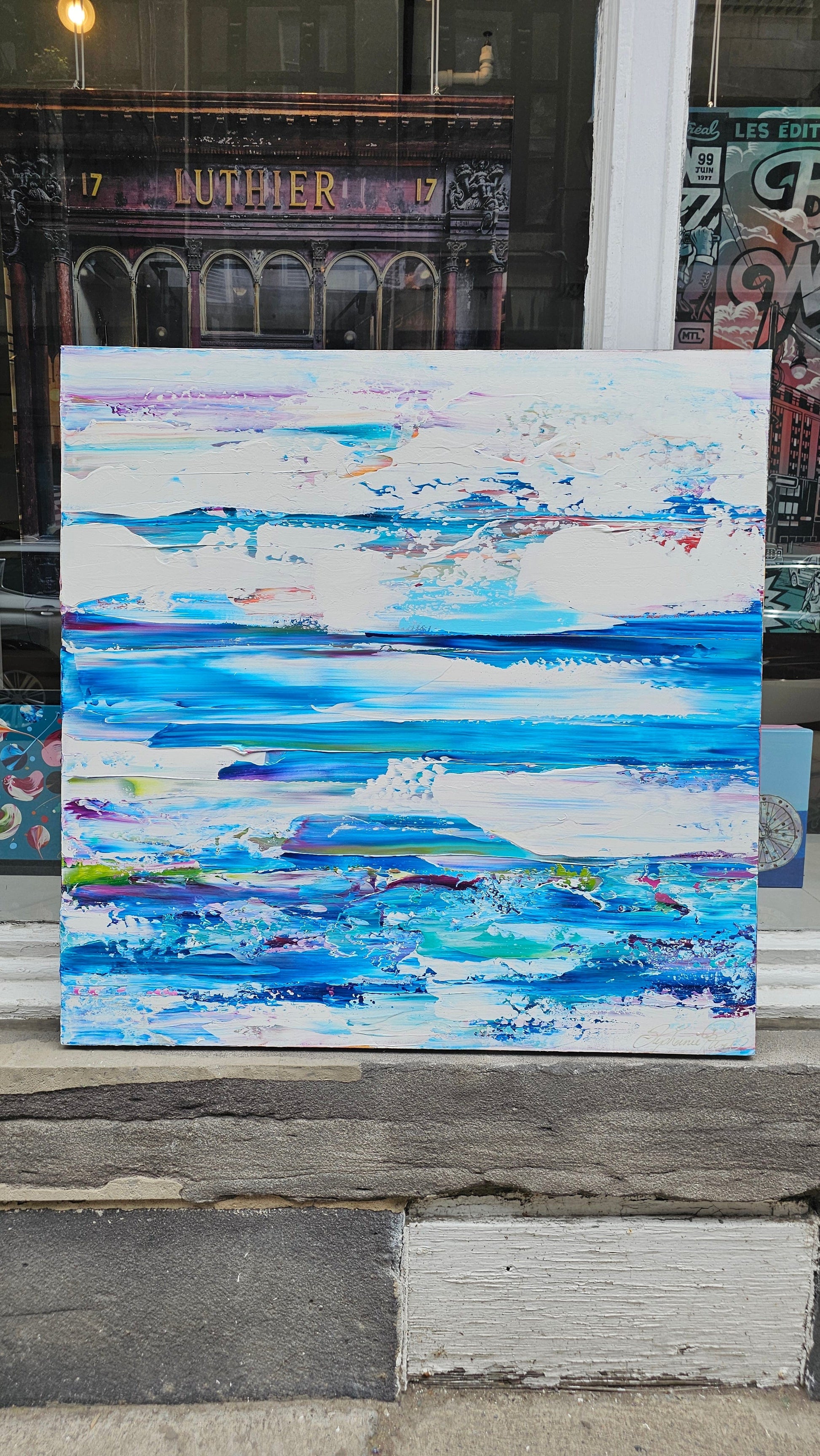 Stéphanie Rivet Oeuvre original - Peinture 40x40 Blizzard 3
