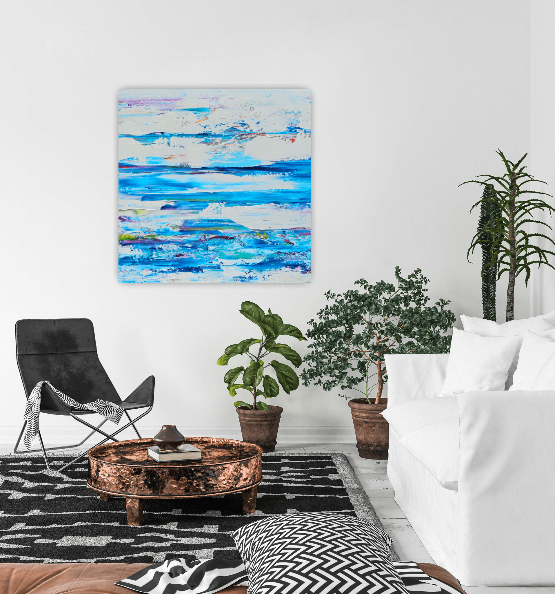 Stéphanie Rivet Oeuvre original - Peinture 40x40 Blizzard 3