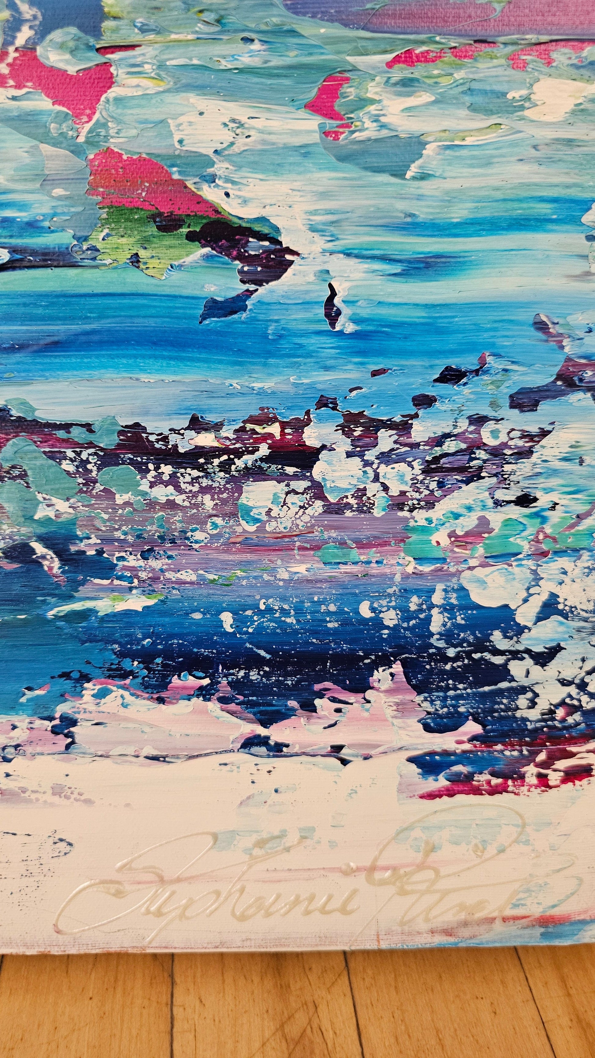 Stéphanie Rivet Oeuvre original - Peinture 40x40 Blizzard 3