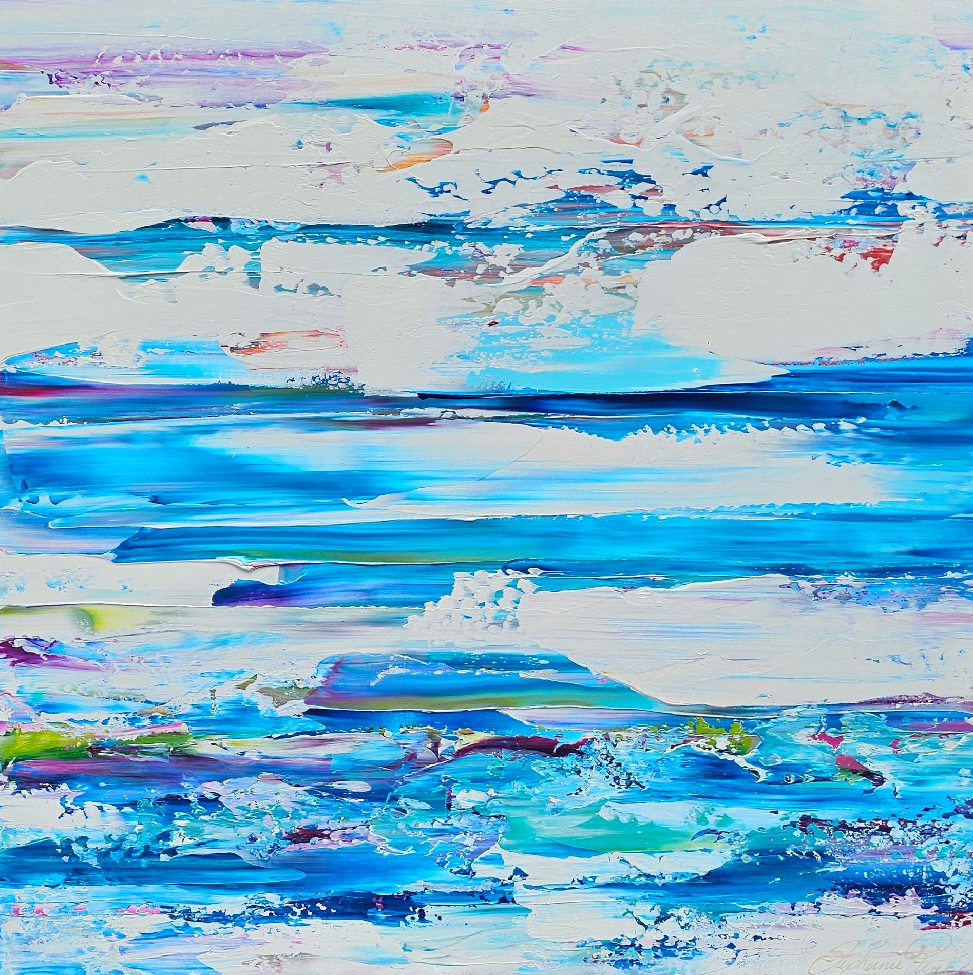 Stéphanie Rivet Oeuvre original - Peinture 40x40 Blizzard 3