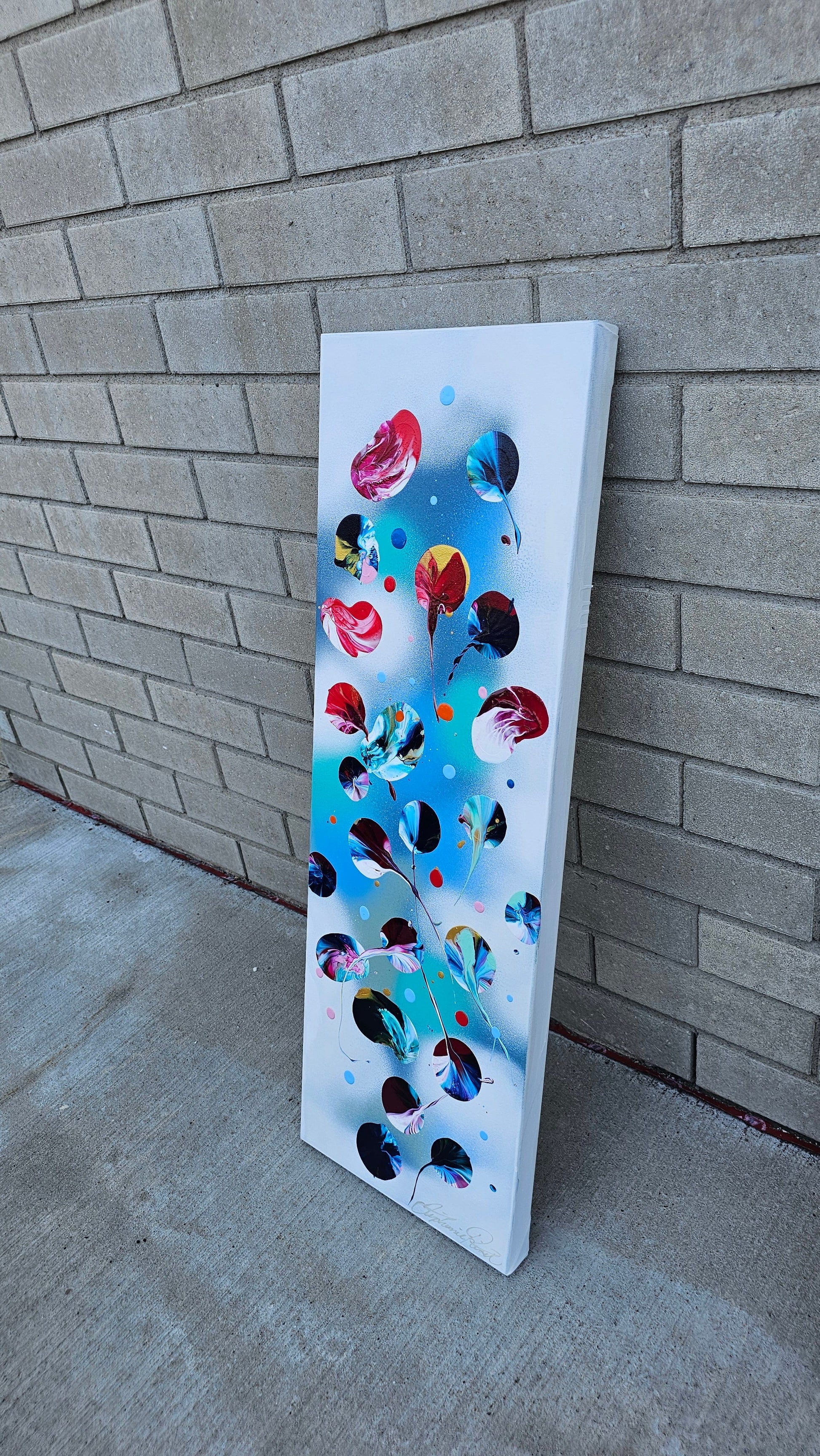 Stéphanie Rivet Oeuvre original - Peinture 36x12 Blossoming Garden