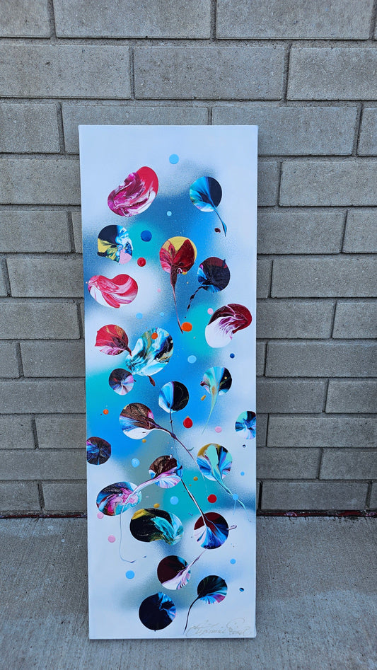 Stéphanie Rivet Oeuvre original - Peinture 36x12 Blossoming Garden