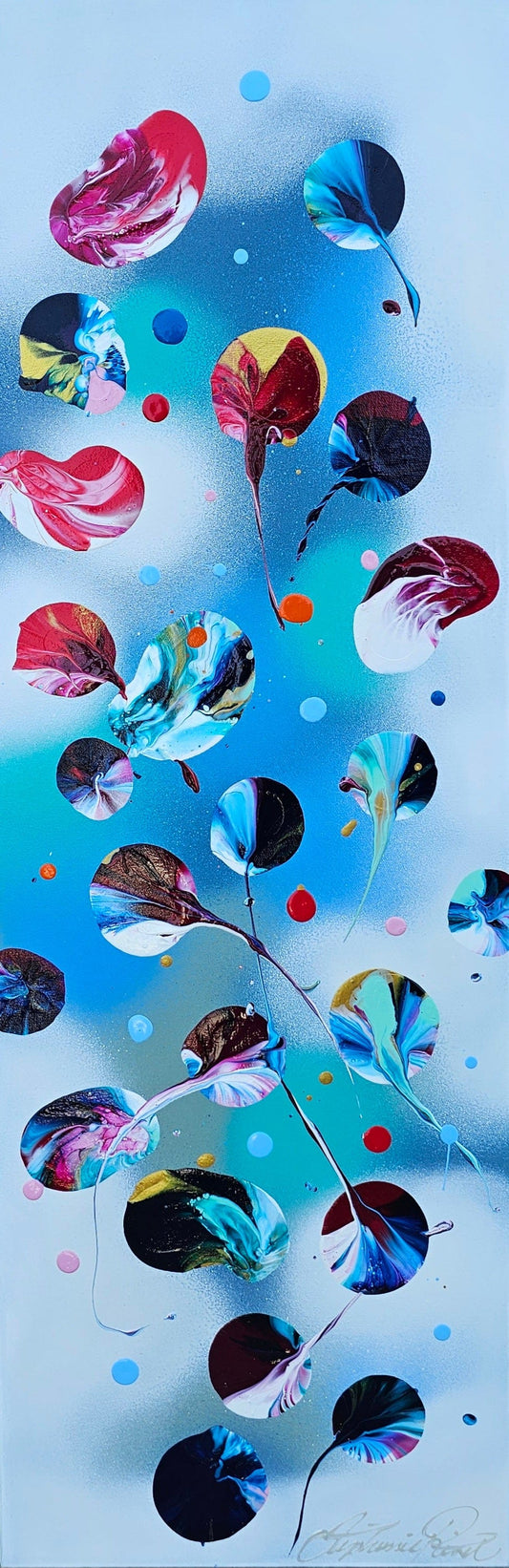 Stéphanie Rivet Oeuvre original - Peinture 36x12 Blossoming Garden