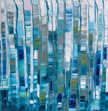 Stéphanie Rivet Oeuvre original - Peinture 36x36 Blue Green Forest