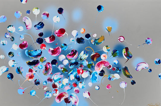Stéphanie Rivet Oeuvre original - Peinture 48x72 Breakfast in the Garden