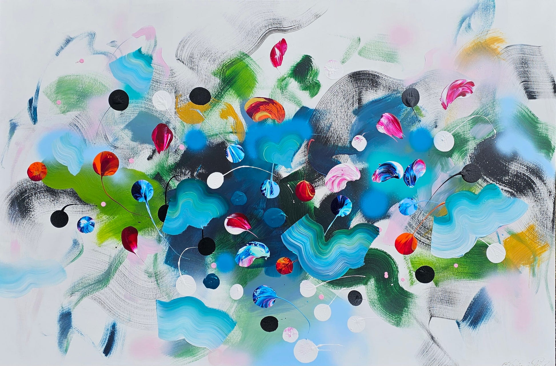 Stéphanie Rivet Oeuvre original - Peinture 40x60 Éclosion printanière
