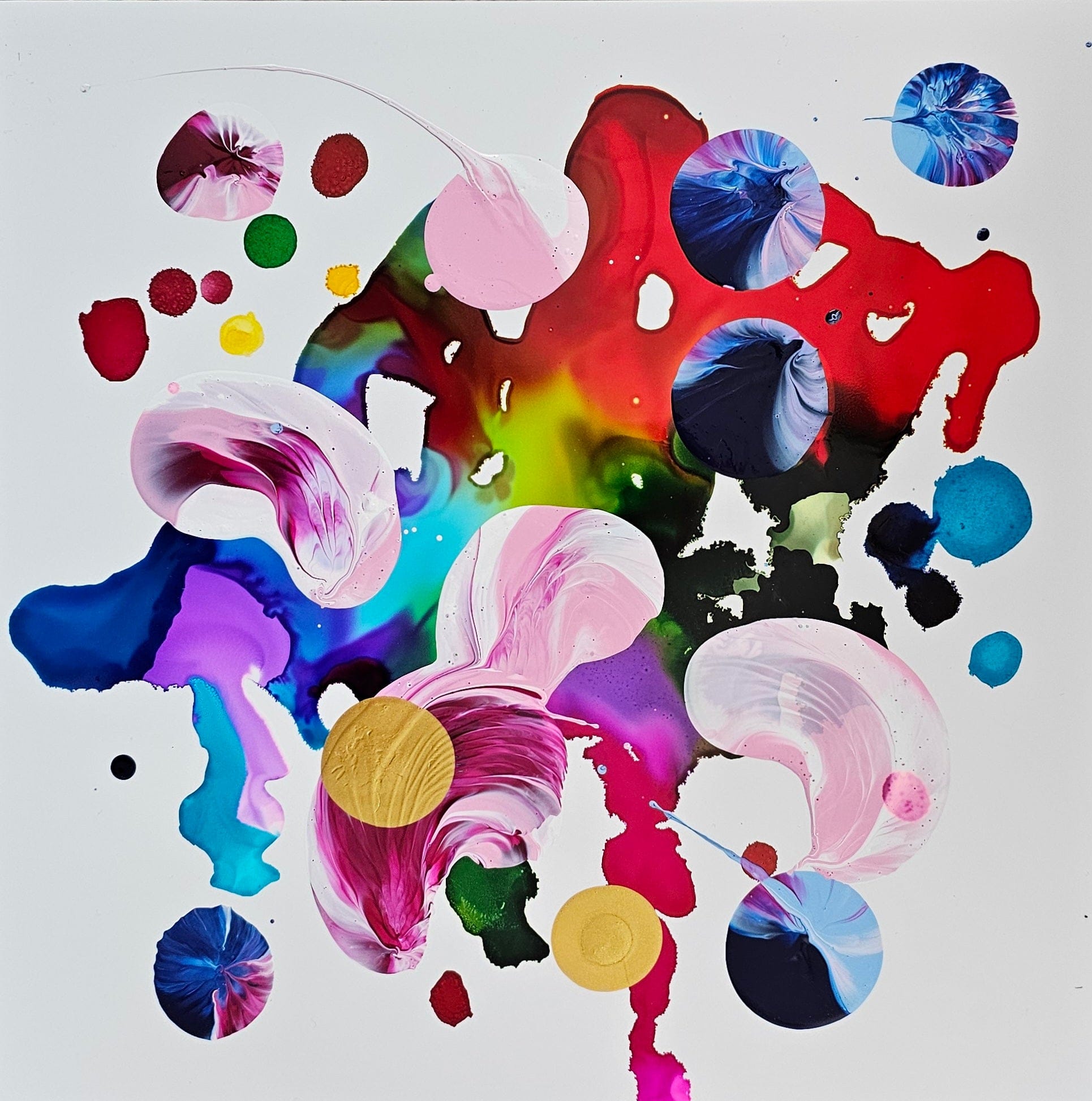 Stéphanie Rivet Oeuvre original - Peinture 12x12 Exploration sur papier 2525