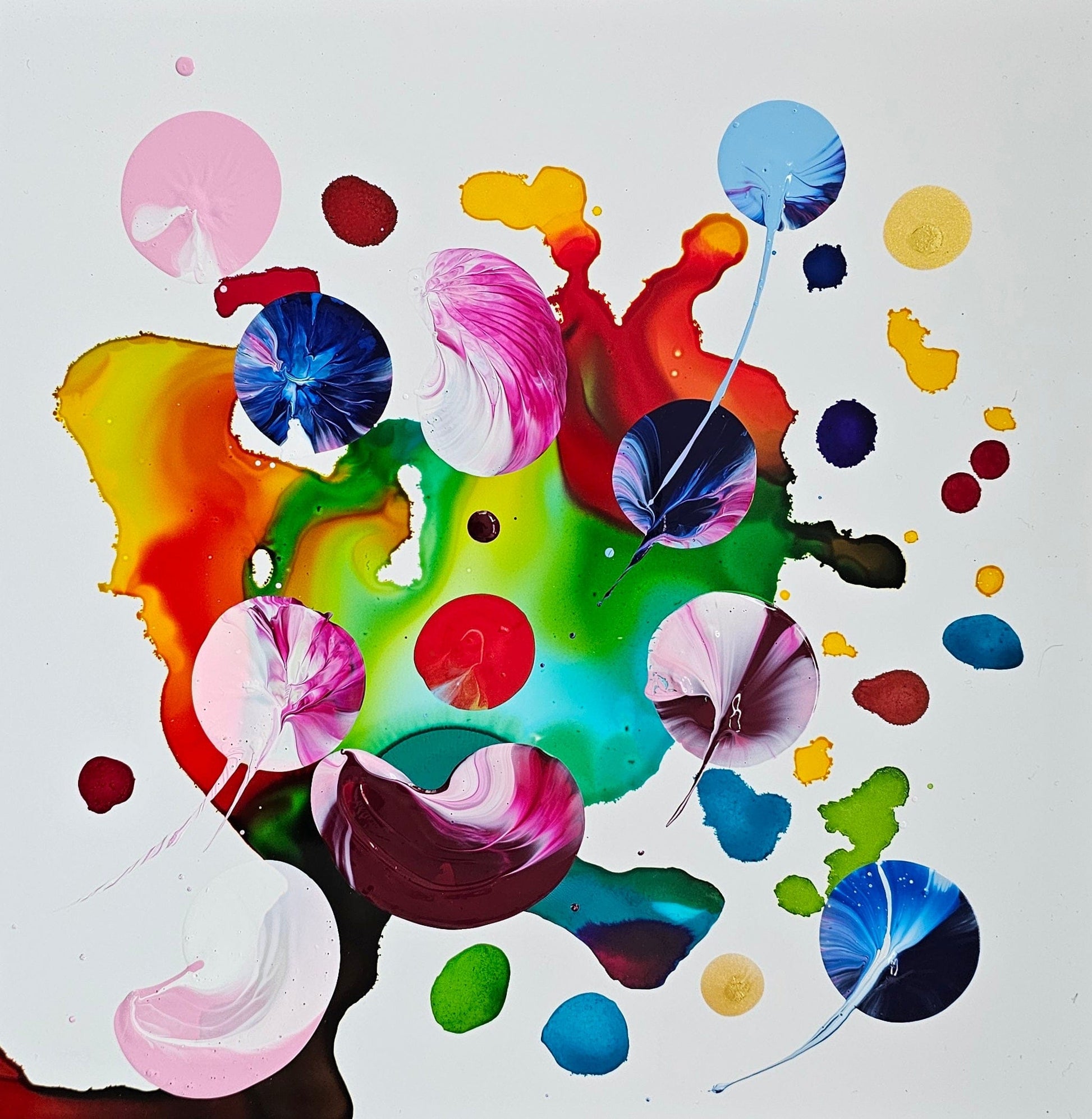 Stéphanie Rivet Oeuvre original - Peinture 12x12 Exploration sur papier 2625