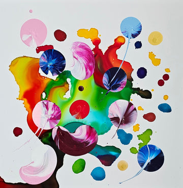 Stéphanie Rivet Oeuvre original - Peinture 12x12 Exploration sur papier 2625