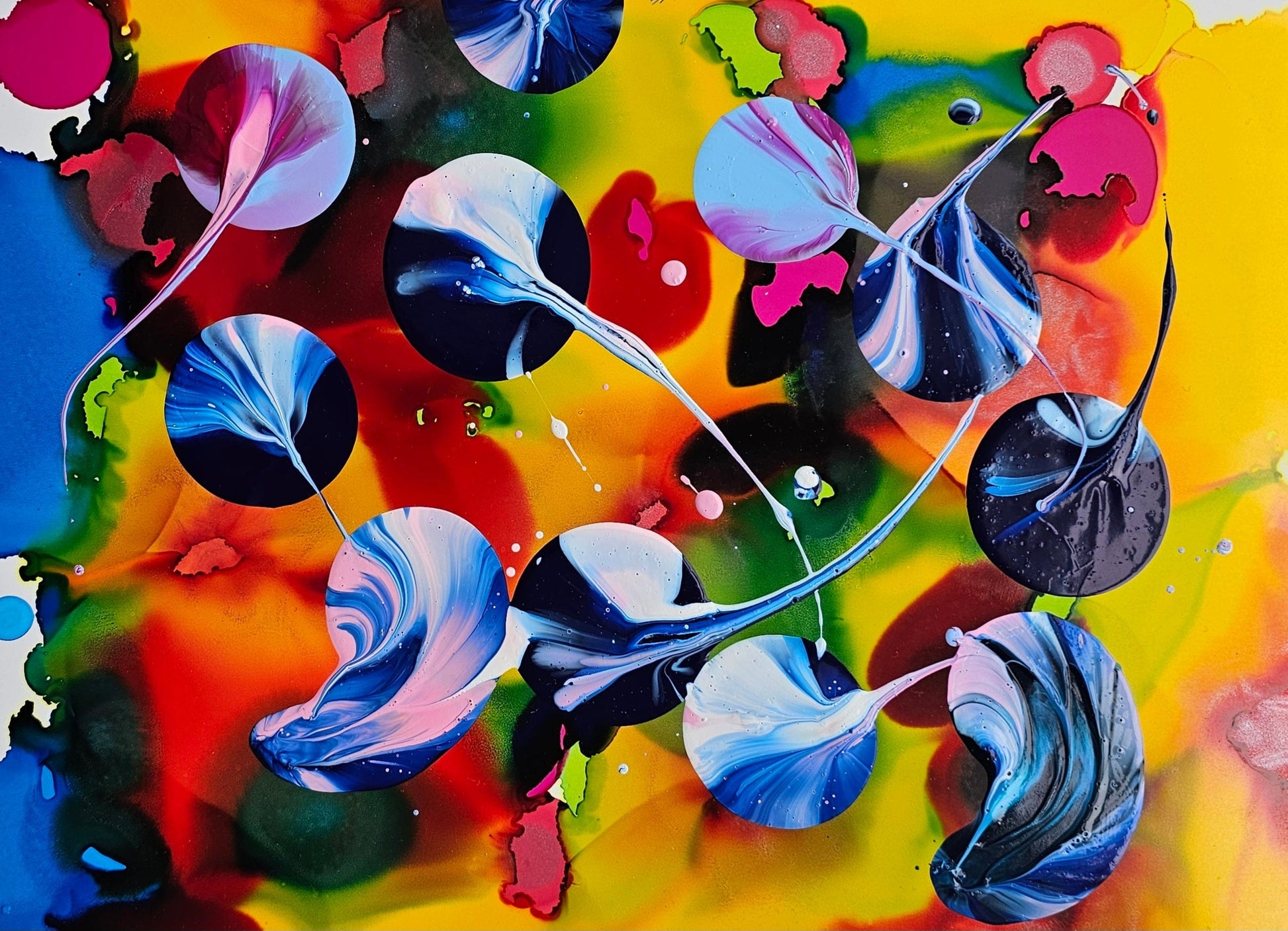 Stéphanie Rivet Oeuvre original - Peinture 10x8 Exploration sur papier 2925